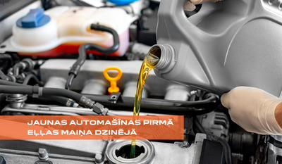 Jaunas automašīnas pirmā eļļas maiņa dzinējā 